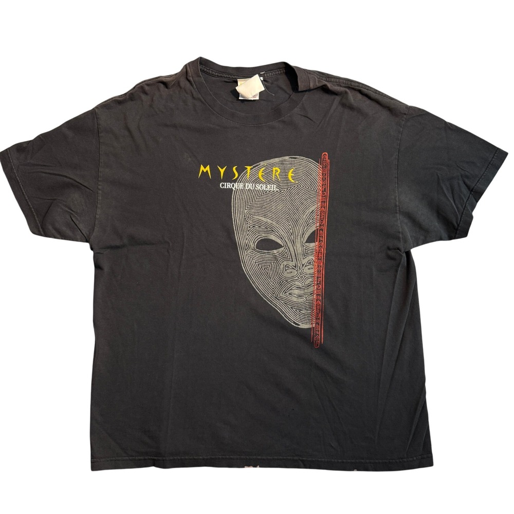 Vintage Cirque Du Soleil Mystere Treasure Island Las Vegas T-Shirt Black 2XL
